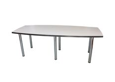 Прямой стол серый металлик