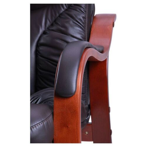 Кресло Буффало CF коньяк Кожа Люкс комбинированная темно-коричневая - Фото №4