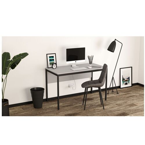 Стол письменный Осло 1187х600х750 черный графит, серый шифер - Фото №7