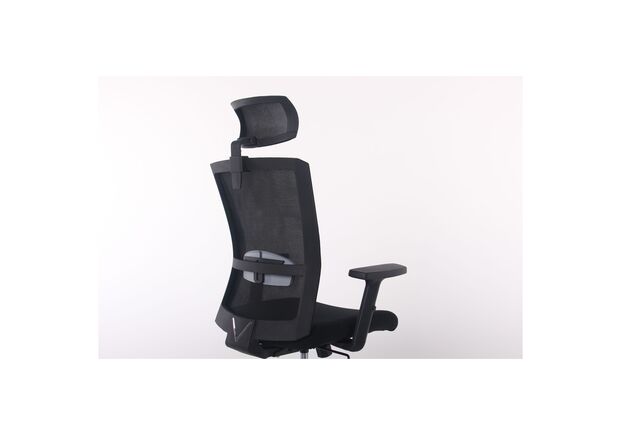 Кресло Uran Black HR сиденье Нест-01 черная/спинка Сетка SL-00 черная - Фото №2