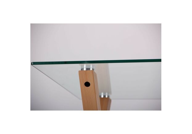 Стол обеденный Maple бук/стекло прозрачное - Фото №2