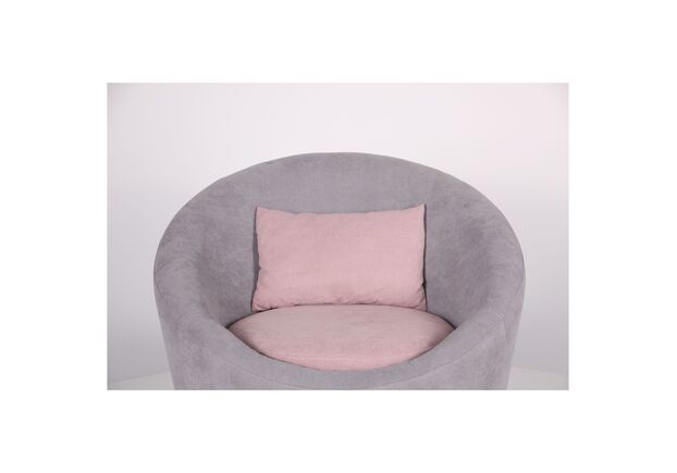 Кресло Eclipse Rosto серый 90, пудровый 61, подушка пудровый 61 - Фото №2