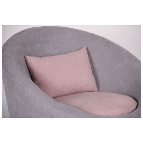 Кресло Eclipse Rosto серый 90, пудровый 61, подушка пудровый 61 - Фото №9