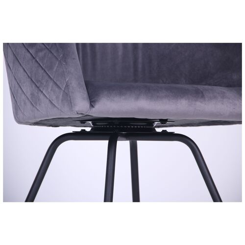 Кресло поворотное Sacramento черный/велюр серый - Фото №14