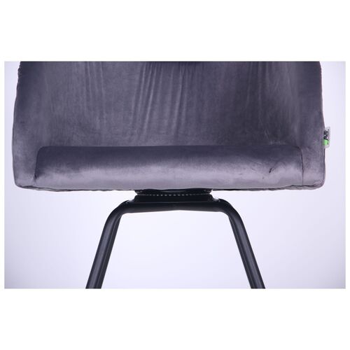 Кресло поворотное Sacramento черный/велюр серый - Фото №8