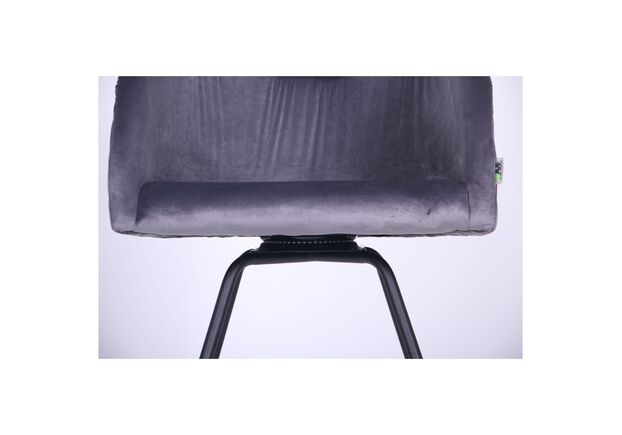 Кресло поворотное Sacramento черный/велюр серый - Фото №2