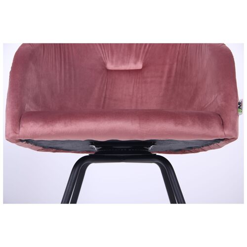 Крісло поворотне Sacramento чорний/велюр рожевий антик - Фото №12