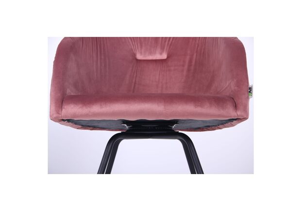 Крісло поворотне Sacramento чорний/велюр рожевий антик - Фото №2