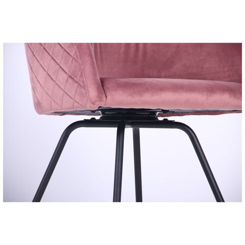 Крісло поворотне Sacramento чорний/велюр рожевий антик - Фото №16