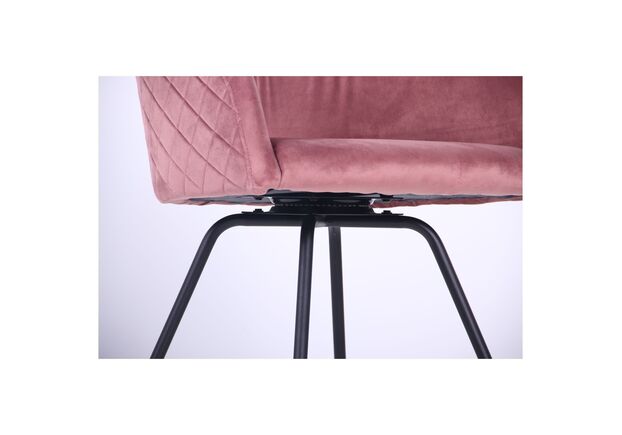 Крісло поворотне Sacramento чорний/велюр рожевий антик - Фото №2