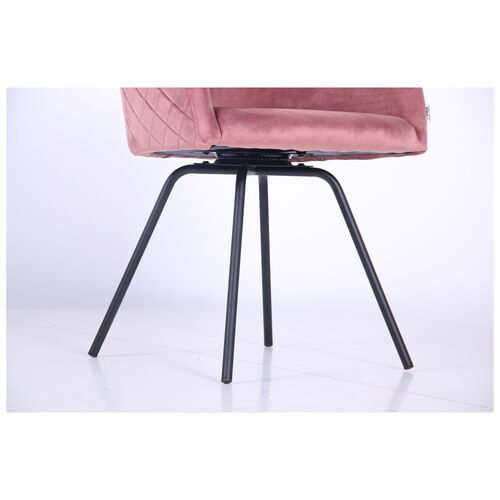 Кресло поворотное Sacramento черный/велюр розовый антик - Фото №17