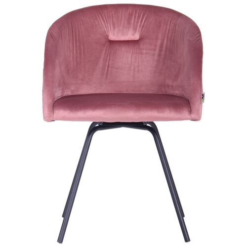 Крісло поворотне Sacramento чорний/велюр рожевий антик - Фото №3