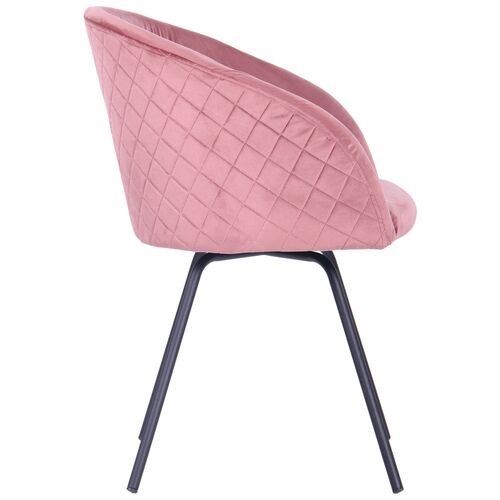 Крісло поворотне Sacramento чорний/велюр рожевий антик - Фото №4