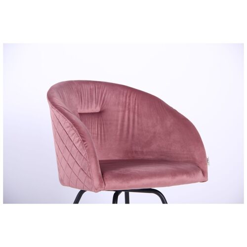 Кресло поворотное Sacramento черный/велюр розовый антик - Фото №6