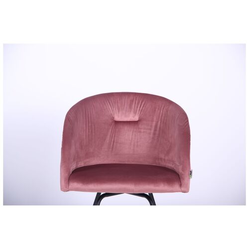 Кресло поворотное Sacramento черный/велюр розовый антик - Фото №7
