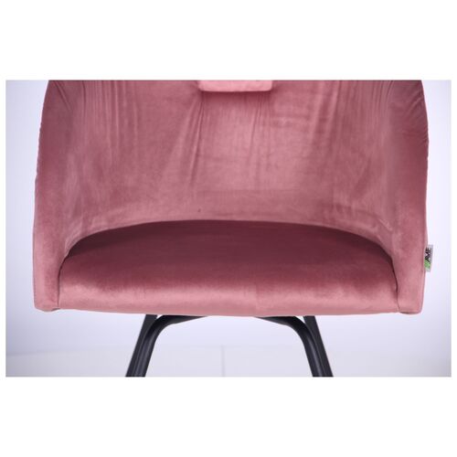 Крісло поворотне Sacramento чорний/велюр рожевий антик - Фото №8
