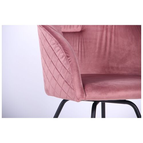 Крісло поворотне Sacramento чорний/велюр рожевий антик - Фото №9