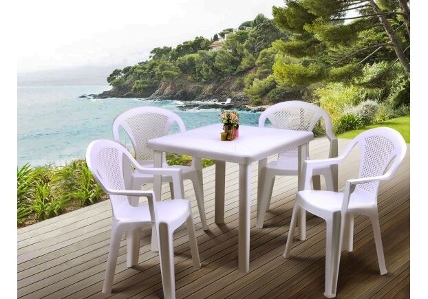 Стол Nettuno и 4 стула Ischia белый - Фото №1