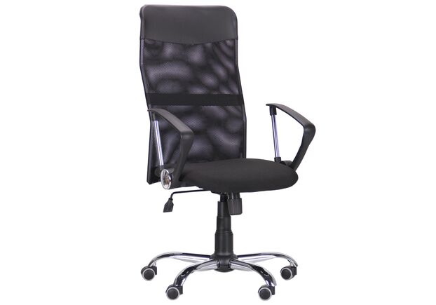 Кресло Ultra Хром сиденье А-1/спинка Сетка черная, вставка Скаден черный - Фото №2