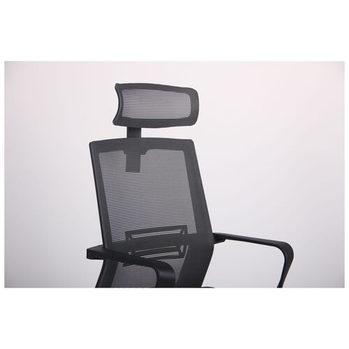 Кресло Neon HR сиденье Саванна nova Black 19/спинка Сетка серая - Фото №5