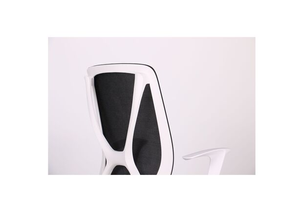 Крісло Nickel White сидіння Сідней 07/спинка Сітка SL-00 чорна - Фото №2