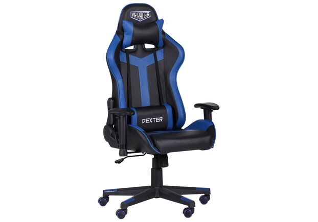 Кресло VR Racer Dexter Slag черный/синий - Фото №1
