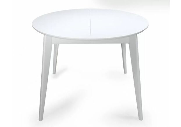 Круглый стол со стеклом Равенна D100+35 см белый раскладной - Фото №1
