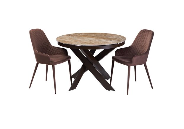 Стол обеденный MOON BROWN MARBLE керамика 110-140 см - Фото №2