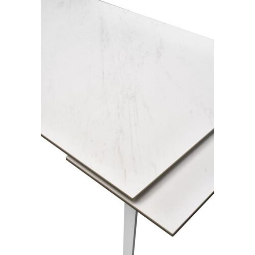 Стол KEEN JALAM WHITE (Кин Джелем Вайт) 160(+40+40)*90*76 см белая керамика/белые ножки - Фото №7