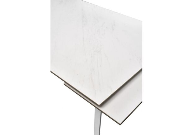 Стіл KEEN JALAM WHITE (Кін Джелем Вайт) 160(+40+40)*90*76 см біла кераміка/білі ніжки - Фото №2