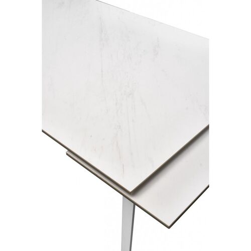 Стол раскладной HUGO Хьюго WHITE MARBLE белая керамика 140-200 см - Фото №9