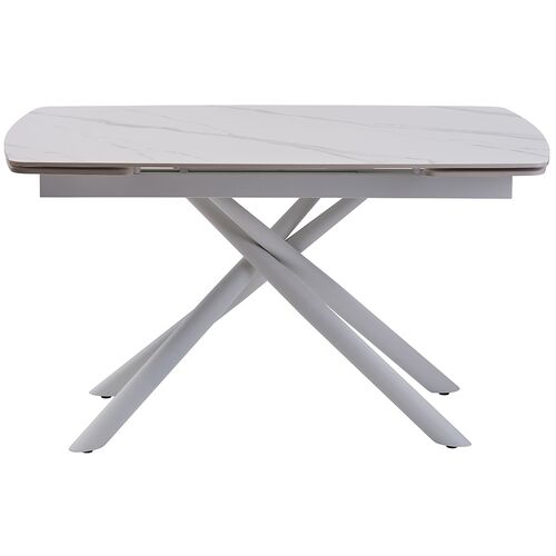 Стол обеденный PALERMO WHITE MARBLE керамика 140-200 см - Фото №5
