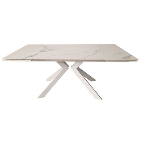 Стол обеденный раскладной Swank Staturario White керамика 180-260 см - Фото №2