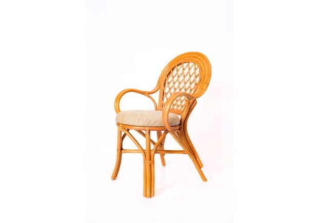 Обеденный комплект Буковина медового цвета: прямоугольный стол со стеклом, 6 кресел - Фото №2