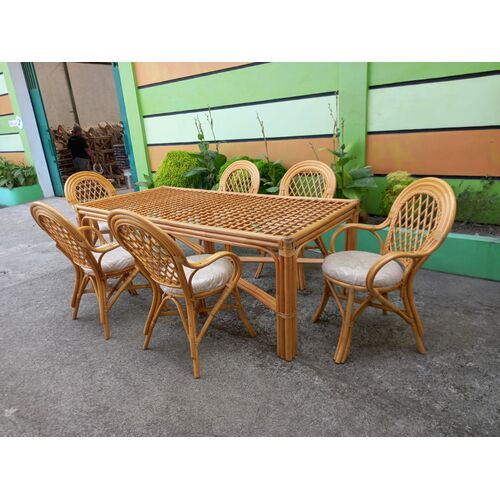 Обідній комплект Буковина медового кольору: прямокутний стіл зі склом, 6 крісел - Фото №4