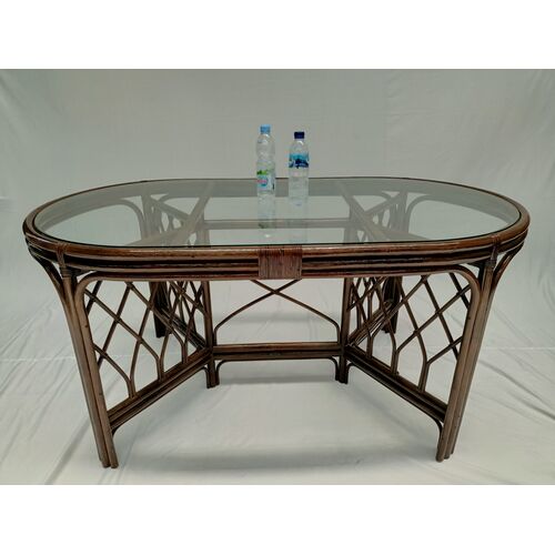 Обеденный комплект Буковина темно-коричневого цвета: овальный стол со стеклом, 4 кресла - Фото №4
