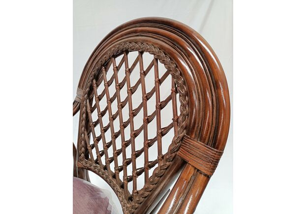 Обеденный комплект Буковина темно-коричневого цвета: овальный стол со стеклом, 4 кресла - Фото №2