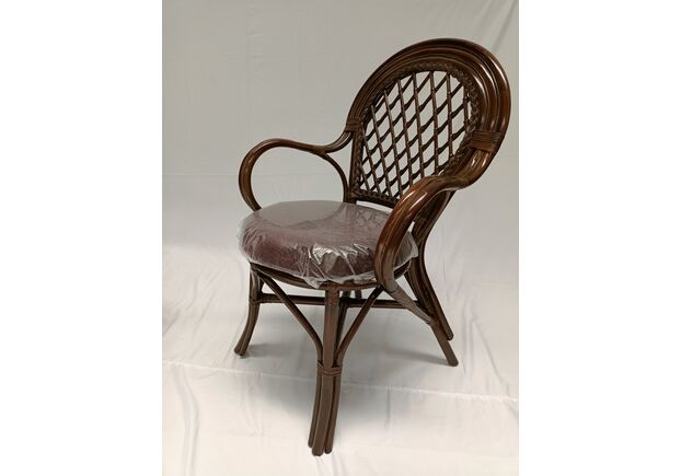 Обеденный комплект Буковина темно-коричневого цвета: овальный стол со стеклом, 4 кресла - Фото №2