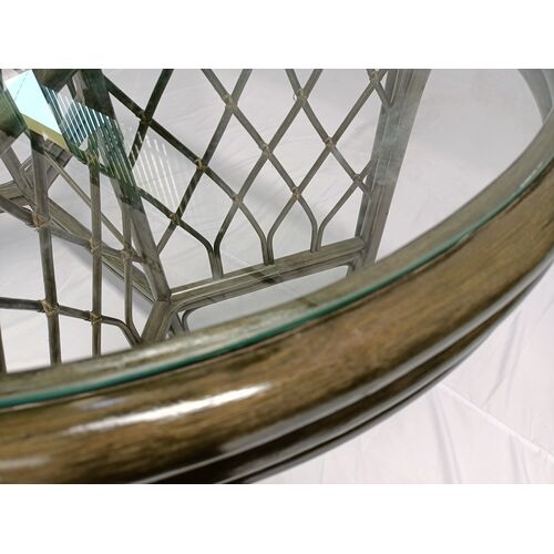 Обеденный комплект Буковина оливкового цвета: овальный стол со стеклом, 4 кресла - Фото №4