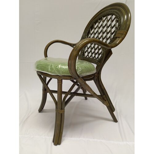 Обеденный комплект Буковина оливкового цвета: овальный стол со стеклом, 4 кресла - Фото №7