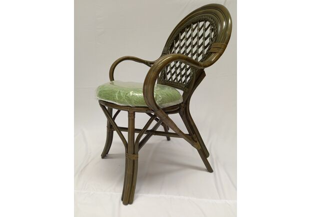 Обеденный комплект Буковина оливкового цвета: овальный стол со стеклом, 4 кресла - Фото №2