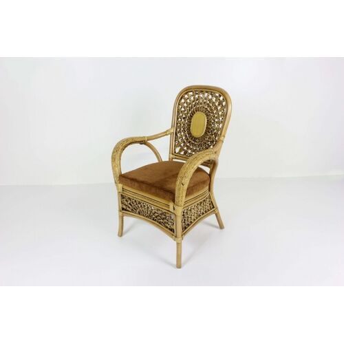 Обеденный комплект Ацтека (стол + 4 кресла) натуральный ротанг, коричневый - Фото №5