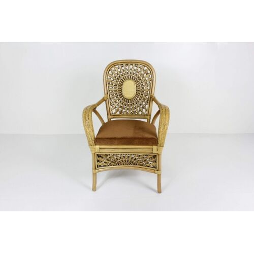 Обеденный комплект Ацтека (стол + 4 кресла) натуральный ротанг, коричневый - Фото №4