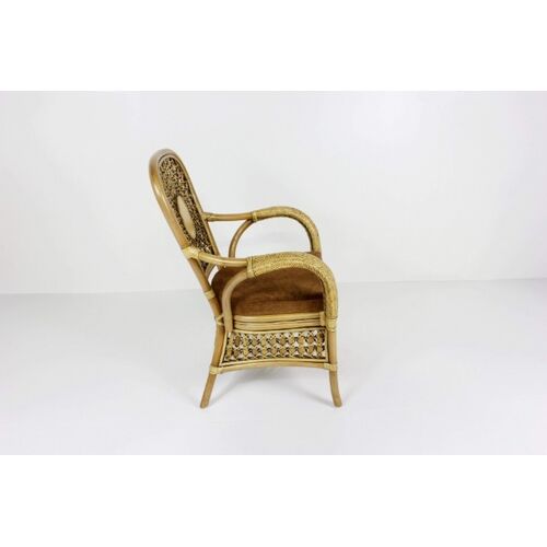 Обеденный комплект Ацтека (стол + 4 кресла) натуральный ротанг, коричневый - Фото №3