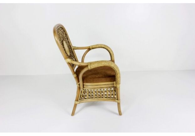 Обеденный комплект Ацтека (стол + 4 кресла) натуральный ротанг, коричневый - Фото №2