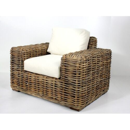 Комплект плетеной мебели Бабл (диван и 2 кресла) натуральный ротанг, коричневый - Фото №2