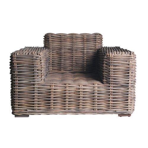 Комплект плетеной мебели Бабл (диван и 2 кресла) натуральный ротанг, коричневый - Фото №7