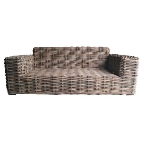 Комплект плетеной мебели Бабл (диван и 2 кресла) натуральный ротанг, коричневый - Фото №5