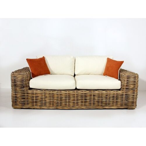 Комплект плетеной мебели Бабл (диван и 2 кресла) натуральный ротанг, коричневый - Фото №9
