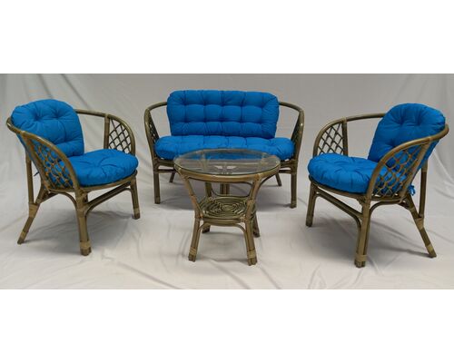 Комплект мебели Багама оливкового цвета из натурального ротанга - Фото №1